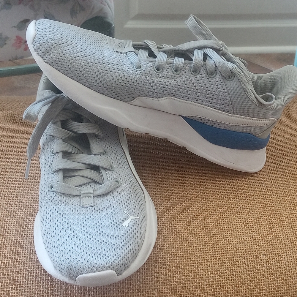 Puma Gray and Blue Athletic Shoes